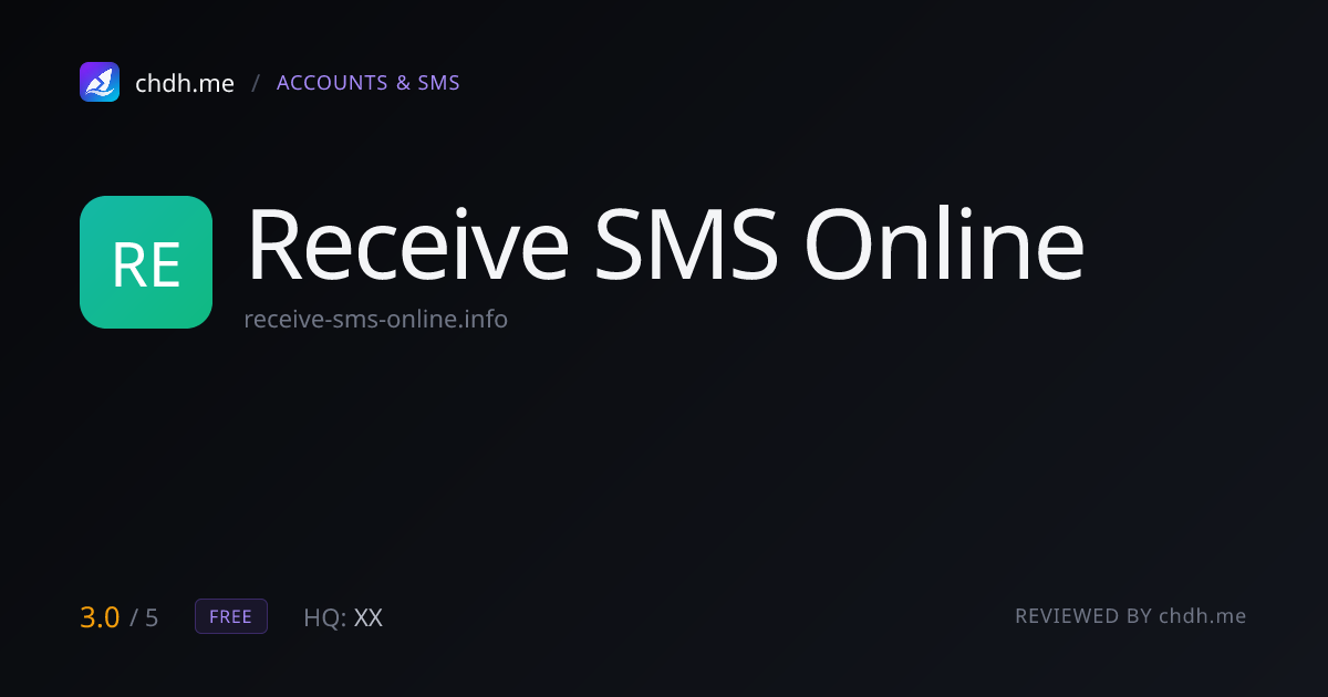 Receive SMS Online