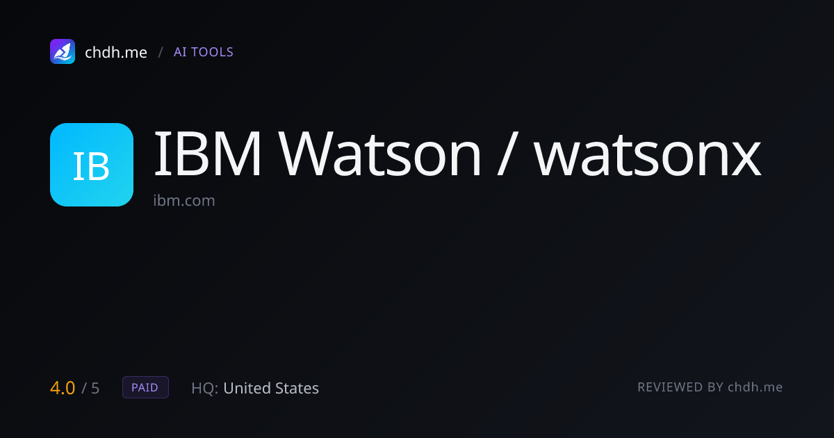 IBM Watson / watsonx