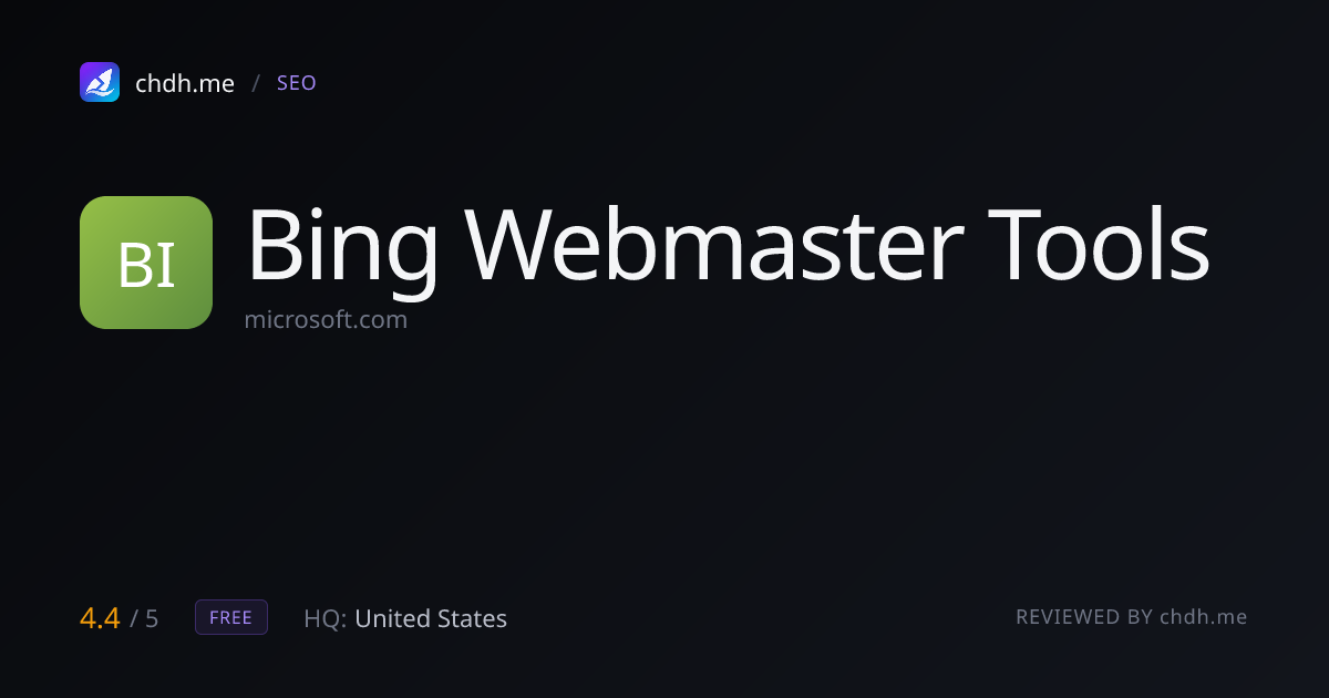 Bing Webmaster Tools