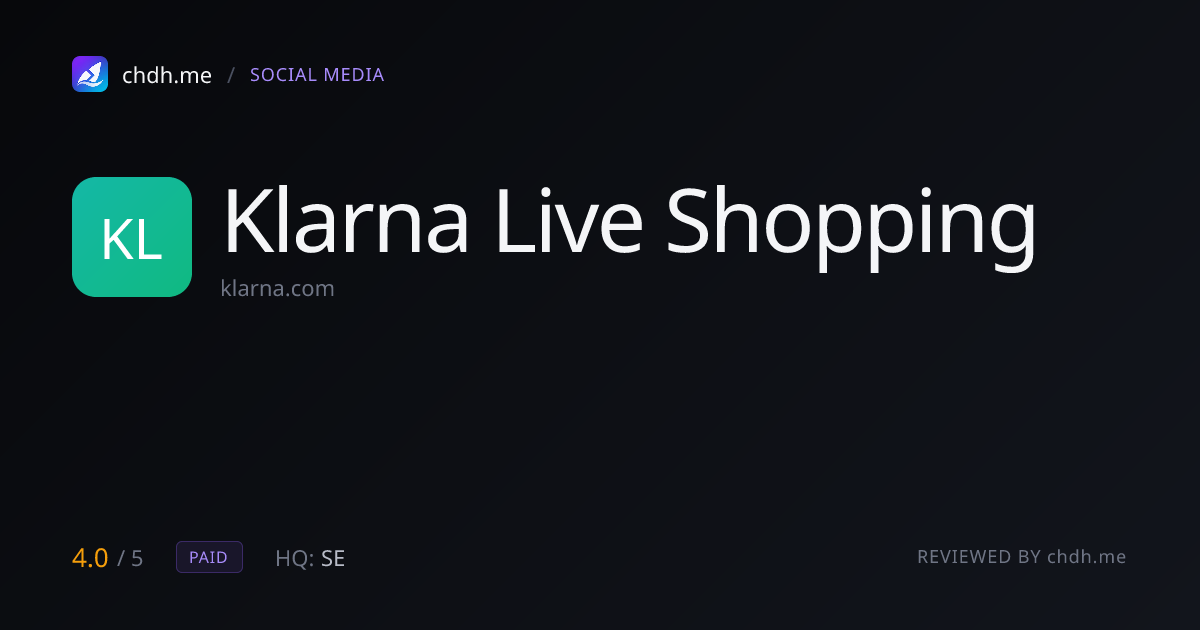 Klarna Live Shopping