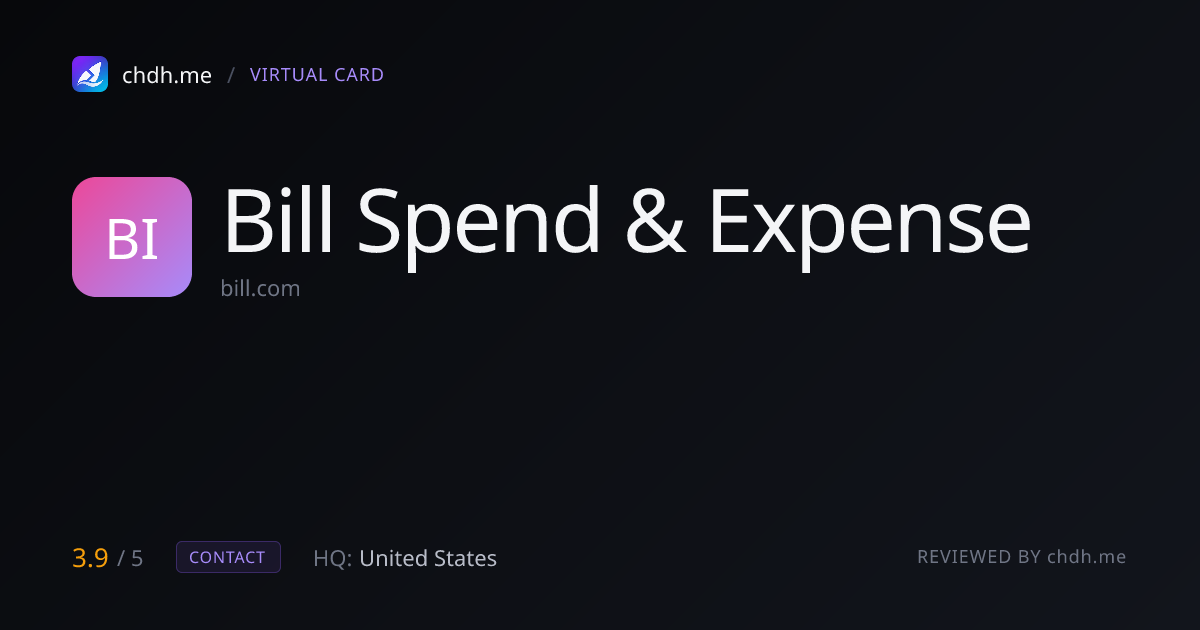 Bill Spend & Expense